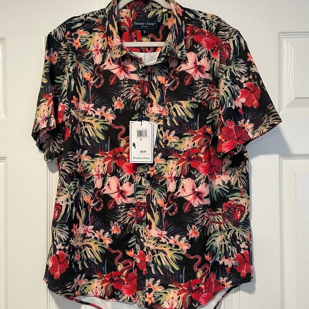 NWT Paisley & Gray Mens Gilby‎ Swim Shirt size XL